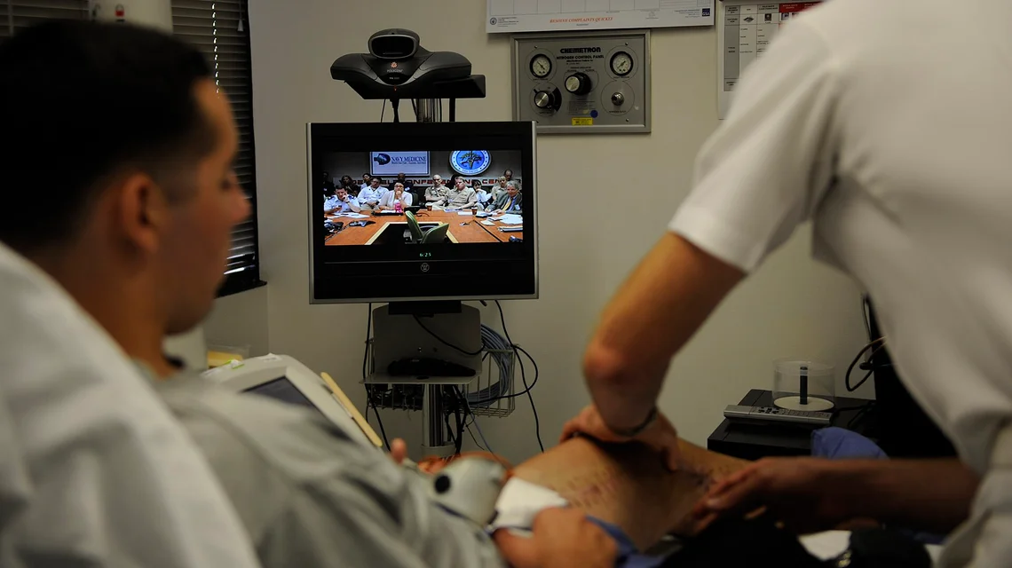 Clinicians operating a medical device in an aesthetic treatment room