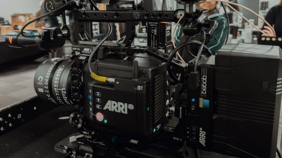 A fully rigged cinema camera package on a Dubai production