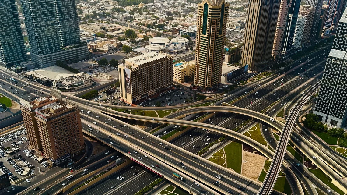 Traffic on Sheikh Zayed Road in Dubai