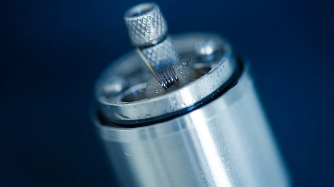 A vaping device shown close up